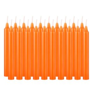 20pcs 4-inch Taper Candles Smokeless Long Burning Candles for daily, Wedding,Christmas Table,Fireplace(orange)