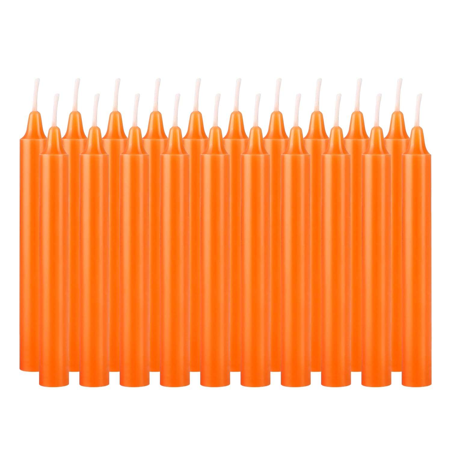 20pcs 4-inch Taper Candles Smokeless Long Burning Candles for daily, Wedding,Christmas Table,Fireplace(orange)