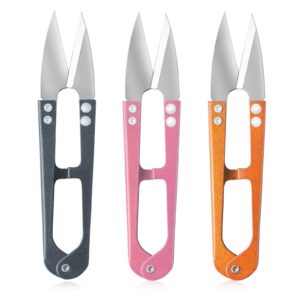 haalii 4.1 inch multicolor mini sewing scissors, 3pcs sewing scissors yarn thread scissors mini small snips trimming nipper diy supplies