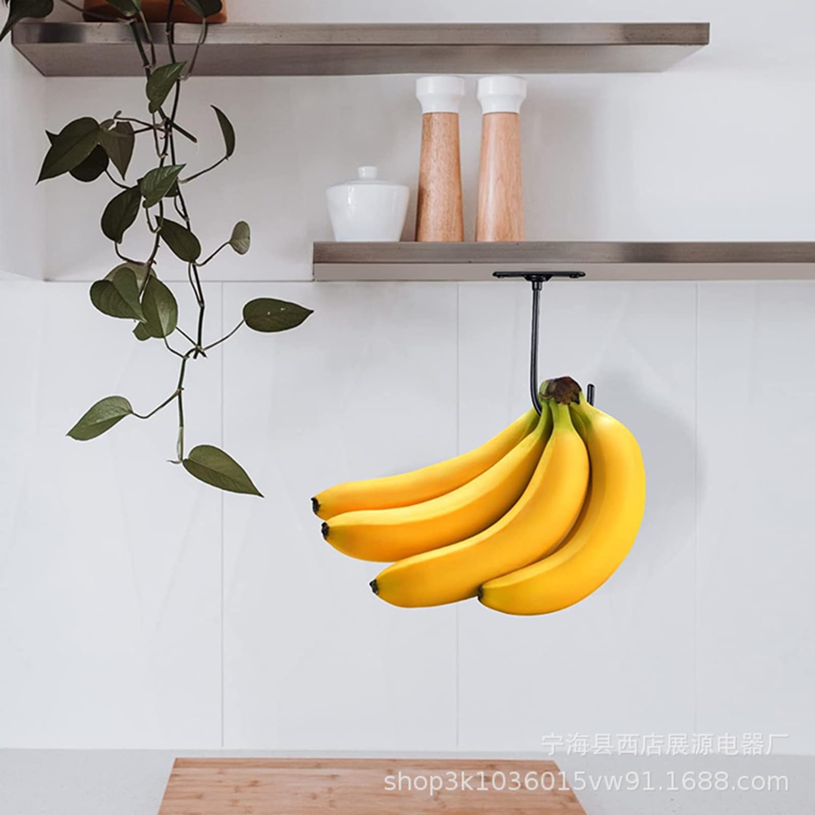 HYBEW Self Adhesive Banana Hook Metal Banana Hanger Under Cabinets Hook for Banana Or Other Kitchen Items Keep Banana, JJ381919