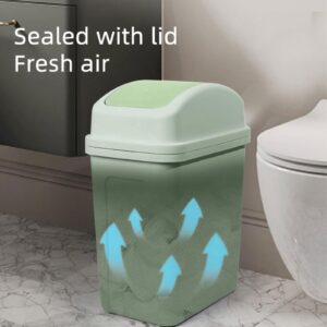 Generic 4.5 Gallon Swing Top Trash Can, Plastic Garbage Can with Swing Lid Suitable for Kitchen Living Room Bedroom Bathroom (Green)