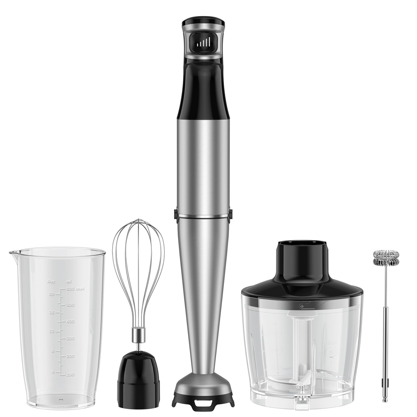 Immersion Blender Handheld Corded Hand Blender 1100W, Trigger Variable Speed 5 in 1 Stick Blender, Emulsion Blender with Chopper, Whisk and Frother for Soup, Baby Food and Smoothies,2-packs