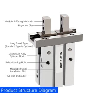 Pneumatic Finger Air Gripper Cylinder MHZL2-10D MHZ2-16D 6D 20D 25D 32D 40D Clamps Finger Cylinders 1Pcs(MHZ2-20D)