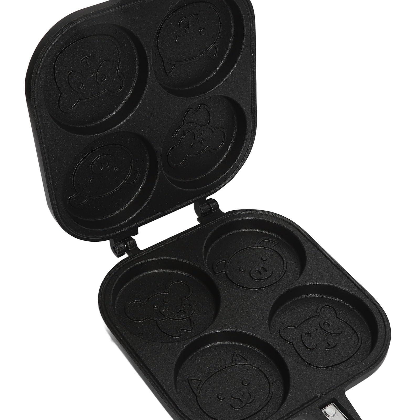 Yosoo Health Gear Double Side Pancake Pan 4 Cups Pancake Maker Pan, Sturdy Aluminum Alloy Omelet Pan Nonstick Double Sided Animal Pattern Pancake Pan for Eggs French Toast Omelette Crepes