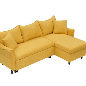 NicBex Rose-SF-00575-DX Sofas, 80" W x 49" D x 33.8" H, Yellow