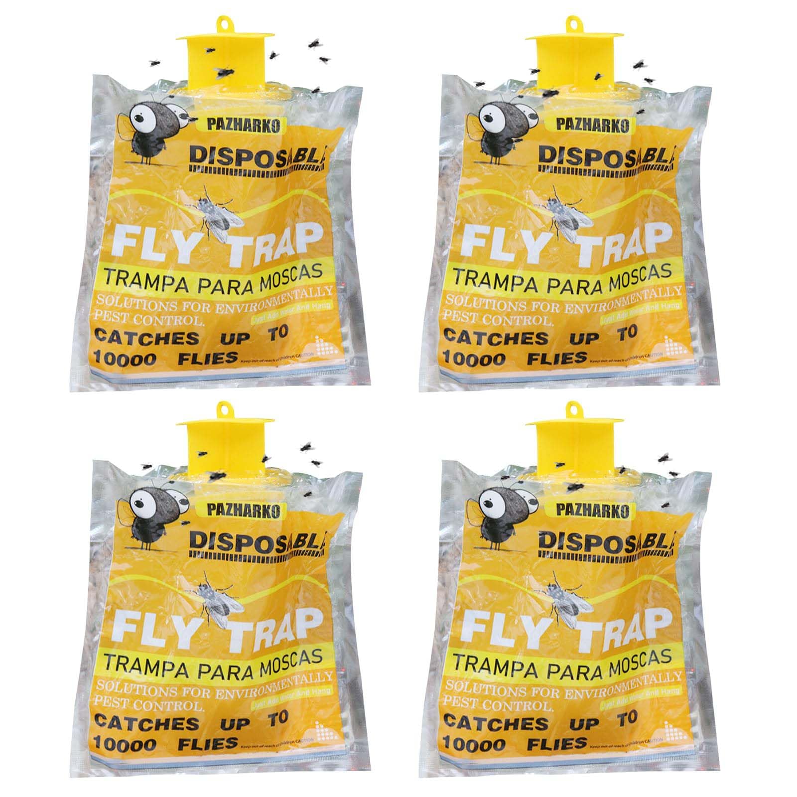 Fly Traps Outdoor, Disposable Hanging Fly Traps Bag, Upgraded 40g Bait