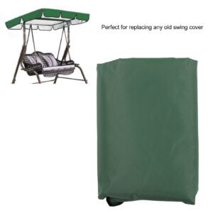 Waterproof Foldable Swing Canopy, 210D Silver Coated Oxford Cloth Swing Canopy Cover, Outdoor Swing Sun Shade for Garden (Dark Green)