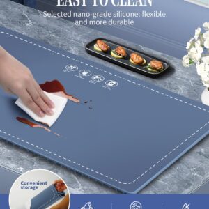 Food Warming Mat, Electric Warming Tray, Portable and Rollable, Premium Silicone Nano-Material, Fast Heating, 3 Temperature Settings & Auto Shut-Off for Buffet, Party, Thawing