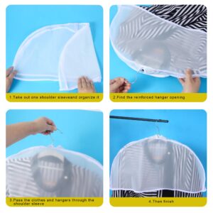 24PCS Garment Covers For Hanging Clothes, Shoulder Covers For Hanging Clothes, Dust Covers For Hanging Clothes, Suit Covers For Closet, Plastic Covers For Clothes, With 2" Gusset, 24''W X 12"H X 2''D