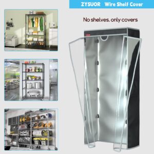 ZYSUOR Shelving Cover Wire Shelf Cover Rack Dust Cover,dustproof, Waterproof, Sunscreen, Front Transparent Panel Design for Easy Viewing, Suitable for 36" Wx18 Dx54 H (Cover only)