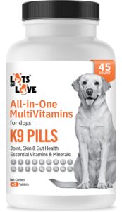 k9 pills - multivitamin for dogs - dog supplement & vitamin for small, medium & large dogs (45 count)