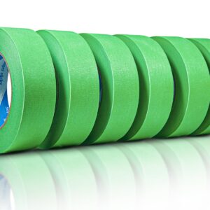 1.4 Inch Green Painters Tape for Car, 6 Rolls x 60 Yards Automatic Refinish Masking Tape, High Adhesive Cars Vehicles Auto Body Paint Tape, No Residue Automotive Painters Tape Bulk Set 360 Yards Total