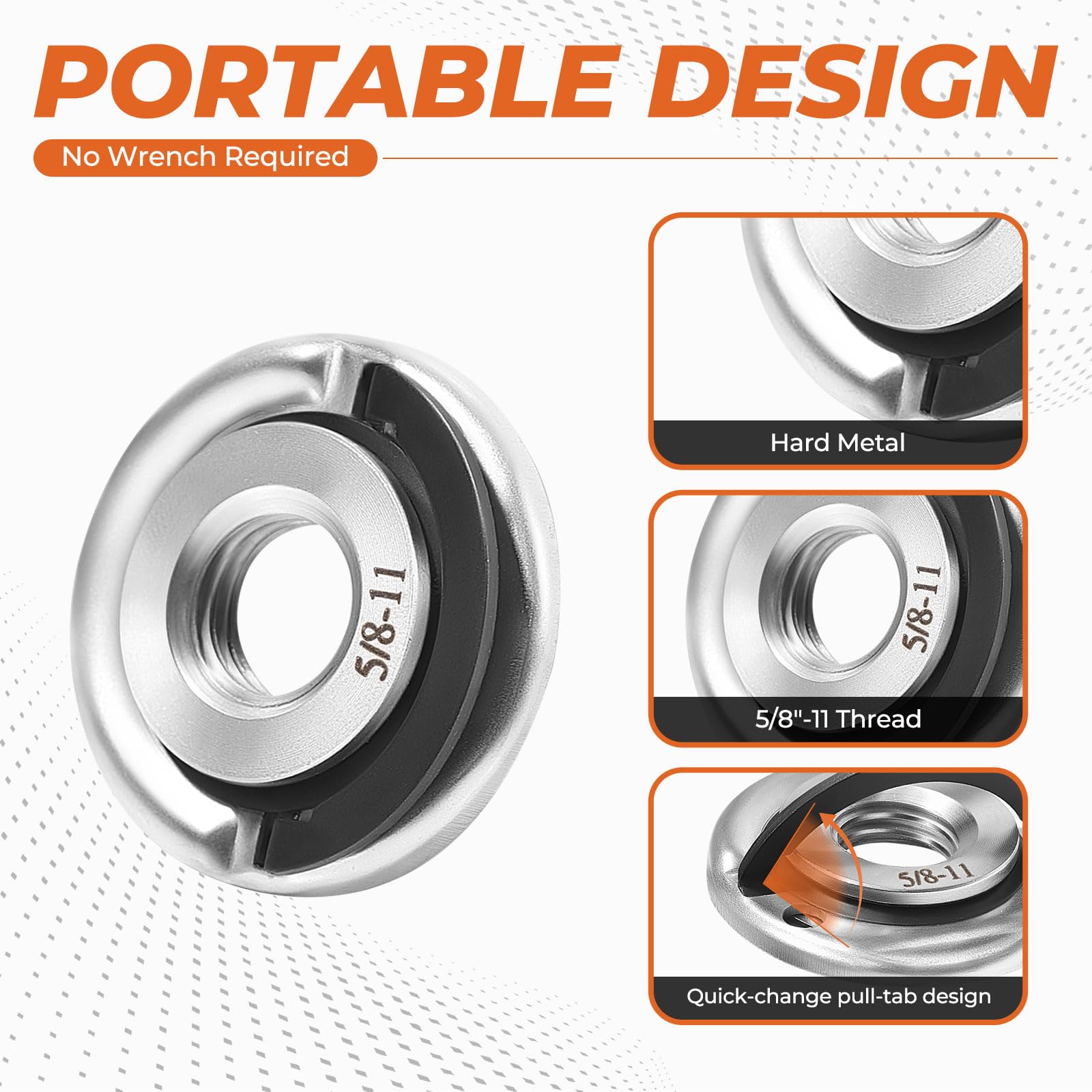 Swozzto Angle Grinder Adapter Kit（XLOCK to 5/8"-11 Thread）with Quick Change Angle Grinder Nut,Suitable for 5/8"-11 Thread XLOCK Angle Grinder,Convert and Install 5/8"-11 Saw Blades, Polish Discs, etc.