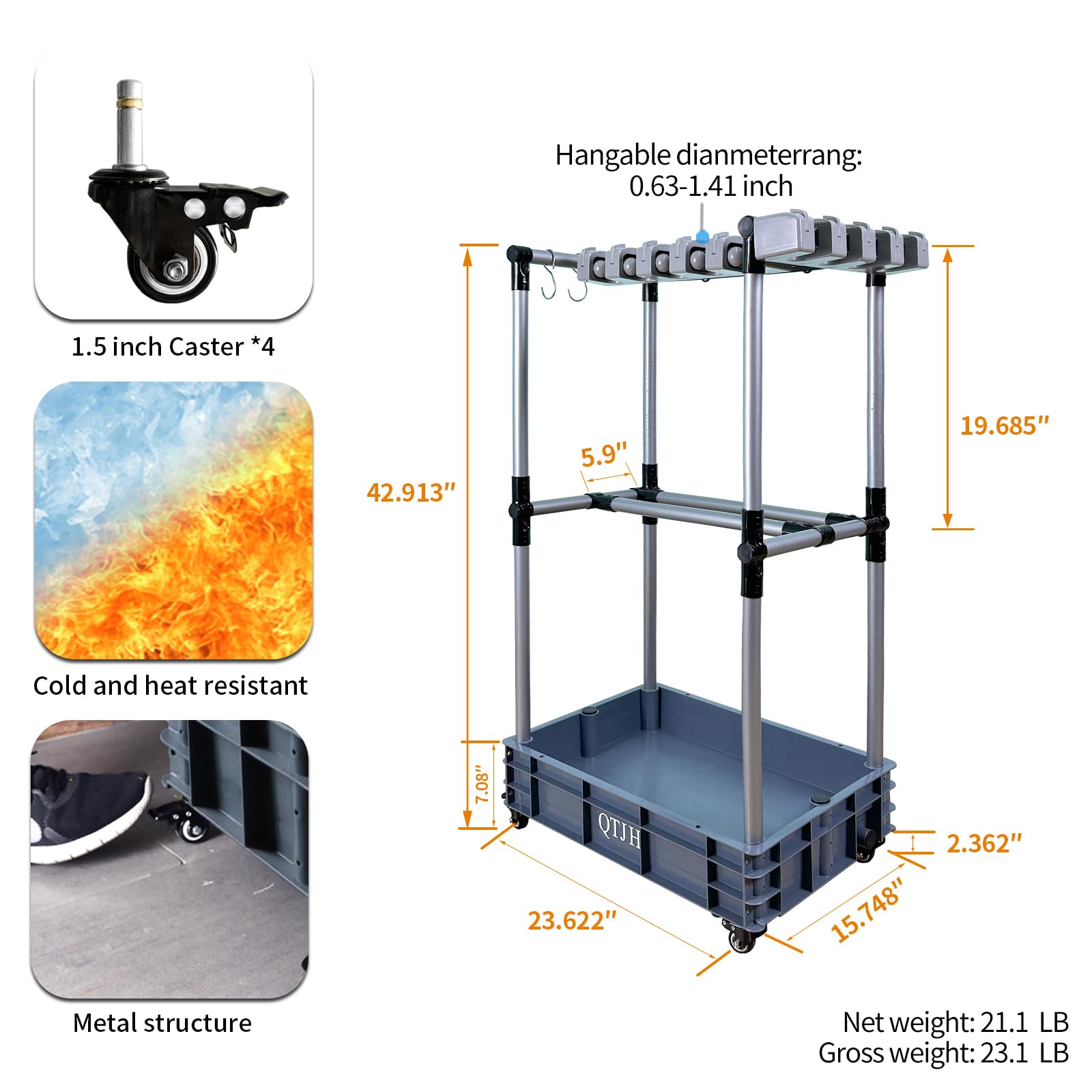 QTJH Floor-Standing Multi-Functional Cleaning Tool Organizer storage broom mop and cleaning supplies