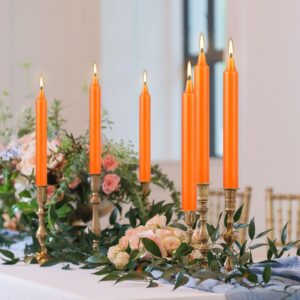 20pcs 4-inch Taper Candles Smokeless Long Burning Candles for daily, Wedding,Christmas Table,Fireplace(orange)