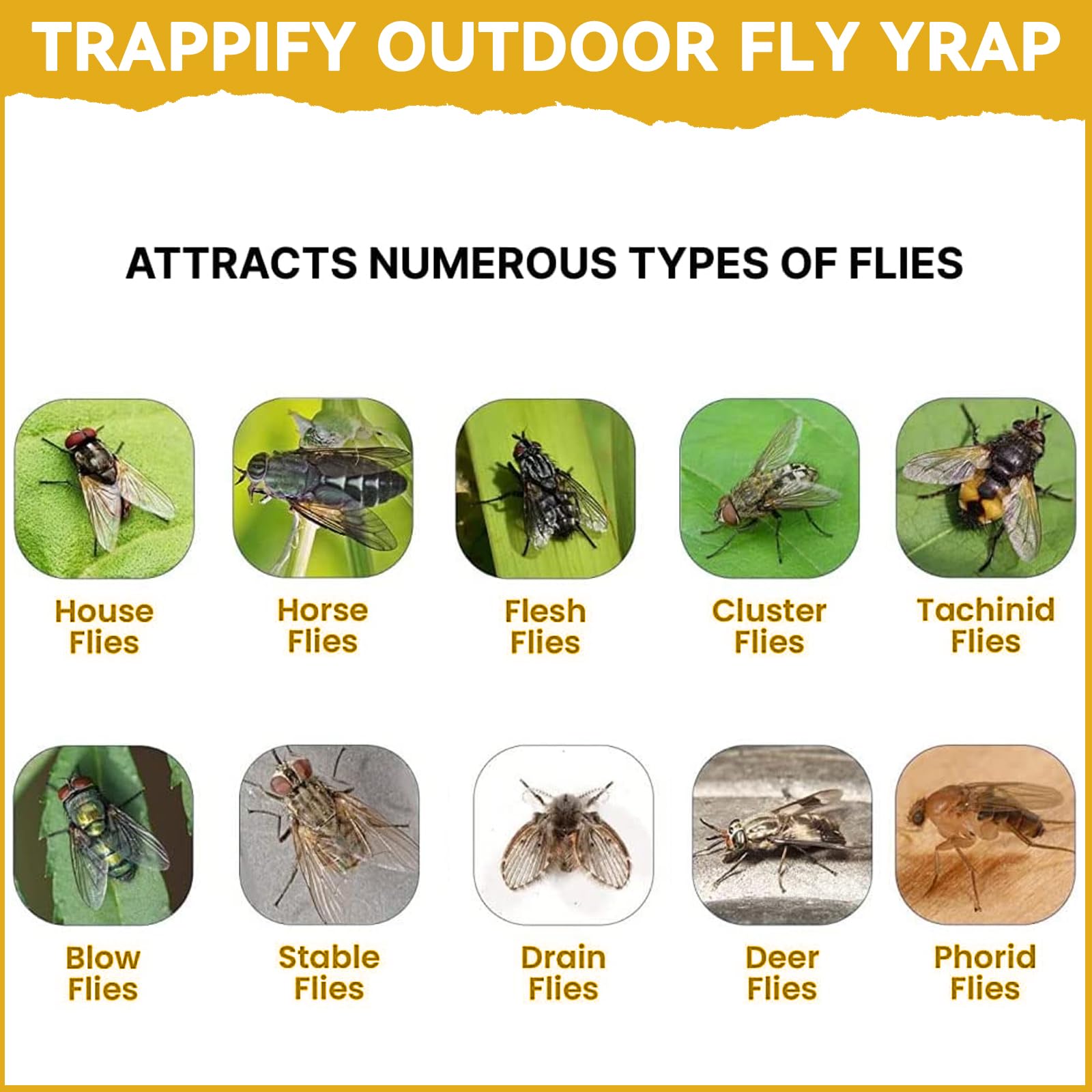 Fly Traps Outdoor, Disposable Hanging Fly Traps Bag, Upgraded 40g Bait