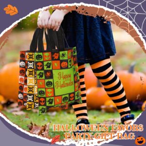 Ribbonlic 48 Pcs Halloween Treats Bags Halloween Tote Gift Bags Reusable Candy Goodie Bags for Halloween Party Favors(Creative Style)