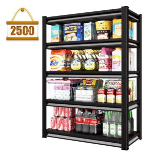 SDXYSTCE 40" W Garage Shelving Heavy Duty, 2500 Lbs Loads Garage Storage Shelves Heavy Duty, Metal Shelving Units and Storage Racks, Industrial Utility Shelf,40" Wx18 Dx72 H, Black