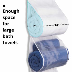 Over Door Towel Organizer for Bathroom, Soft Towel Holder Racks Good for Small Space