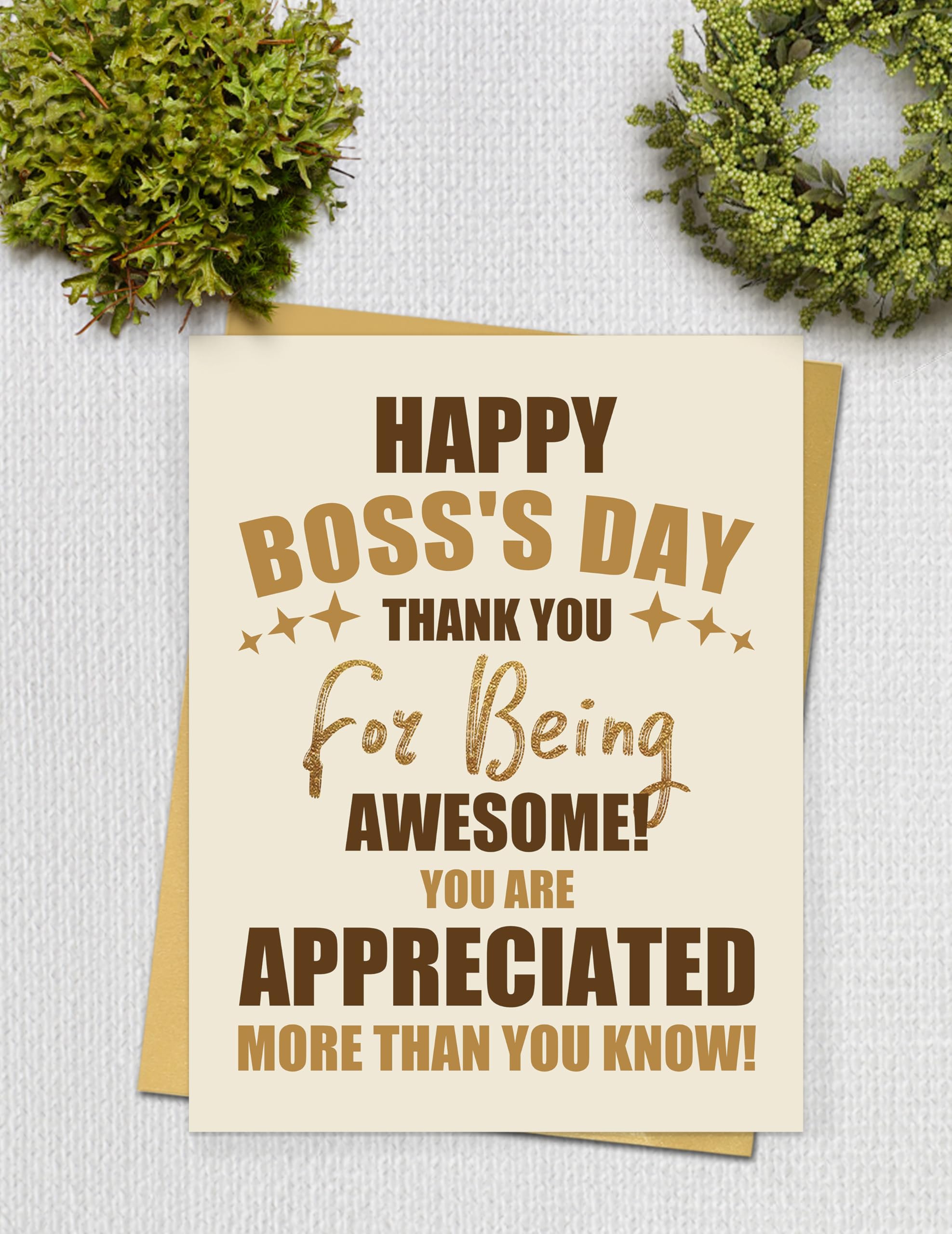 Jumbo Happy Boss’s Day Card for Boss Manager, Big Boss Thank You Card, Funny Oversize Appreciation Card from Team, Thank You for Being Awesome