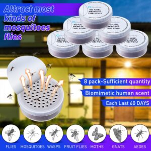 Qualirey 8 Pcs Mosquito Attractant for Bug Zapper, Each Last 60 Day Pest Lure Mosquito Trap Fly Biting Insect Bait Refill High Catch Rate Compatible with DynaTrap and All Insect Trap Indoor Outdoor