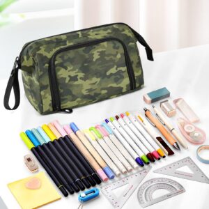 J JOYSAY Camo Deep Green Trendy Pencil Case Large Capacity Pencil Pouch for Girls Boys Markers Storage Journaling Supplies for School Boys