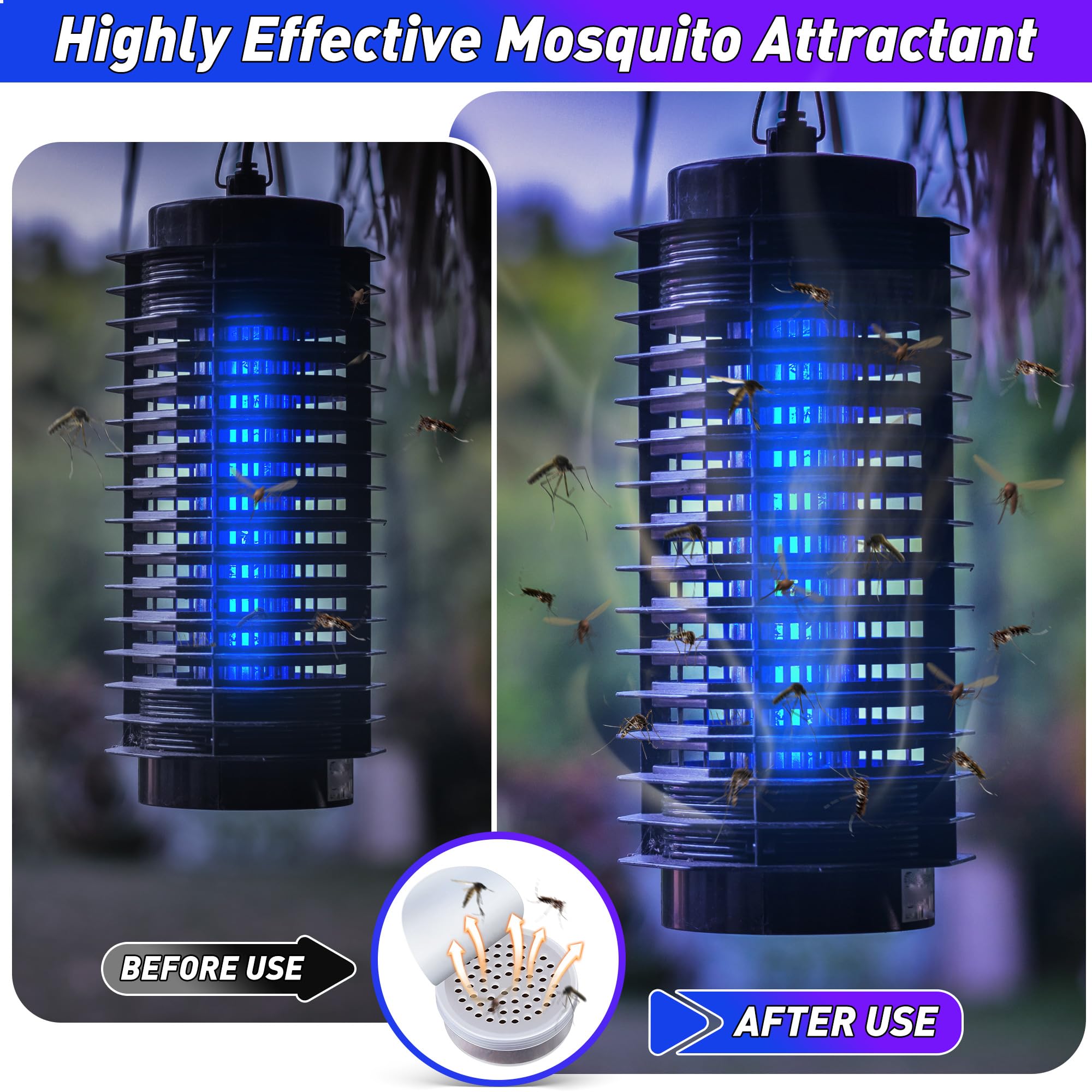 Qualirey 8 Pcs Mosquito Attractant for Bug Zapper, Each Last 60 Day Pest Lure Mosquito Trap Fly Biting Insect Bait Refill High Catch Rate Compatible with DynaTrap and All Insect Trap Indoor Outdoor