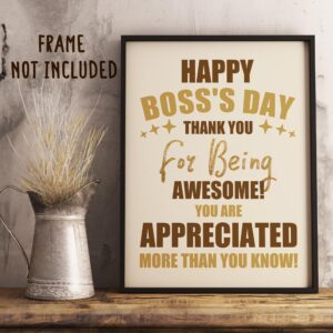 Jumbo Happy Boss’s Day Card for Boss Manager, Big Boss Thank You Card, Funny Oversize Appreciation Card from Team, Thank You for Being Awesome