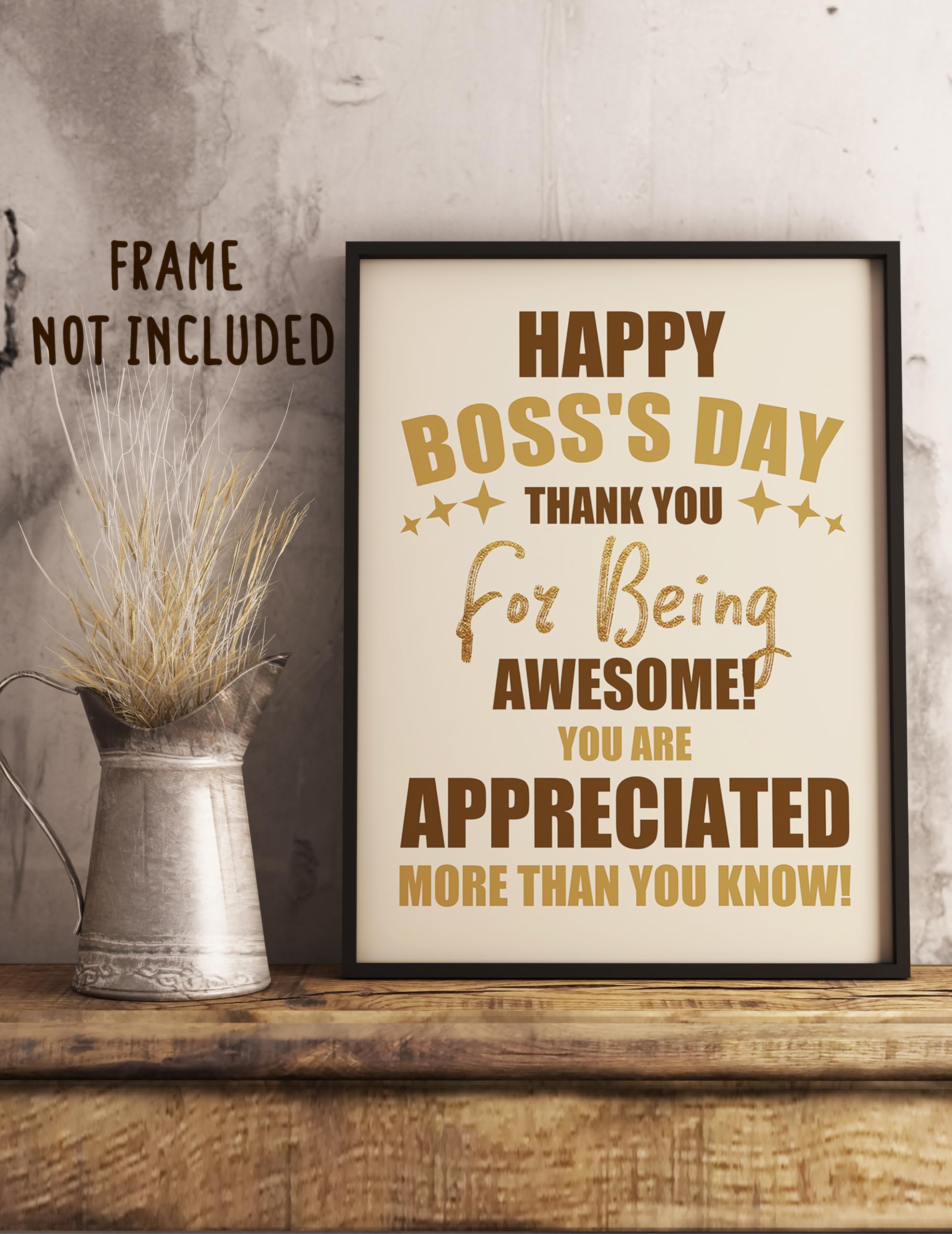 Jumbo Happy Boss’s Day Card for Boss Manager, Big Boss Thank You Card, Funny Oversize Appreciation Card from Team, Thank You for Being Awesome