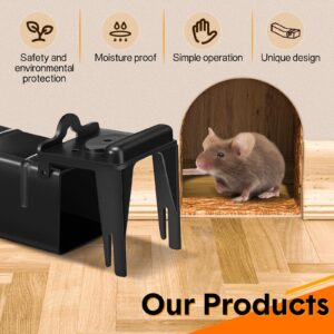 Qualirey 8 Pcs Humane Mouse Traps No Kill Rat Traps Catch and Release Reusable Mouse Traps Indoor for Home Waterproof Outdoor Mice Bait Tunnel Stations, Bait Not Included, Suitable for Small Mice