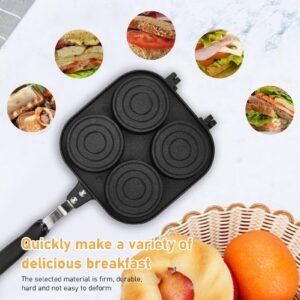 Yosoo Health Gear Double Side Pancake Pan 4 Cups Pancake Maker Pan, Sturdy Aluminum Alloy Omelet Pan Nonstick Double Sided Animal Pattern Pancake Pan for Eggs French Toast Omelette Crepes