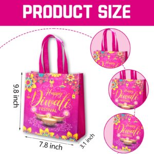 HABDJILTY 20PCS Diwali Gift Bags,Happy Diwali Non-woven Gift Bags with Handle Treat Bags for Indian Diwali Light Festival Party Decorations Favors.