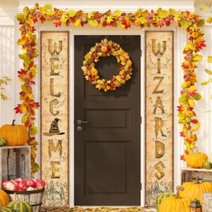 magical witch halloween decorations outdoor wizard porch sign banner halloween birthday party decorations and supplies for home