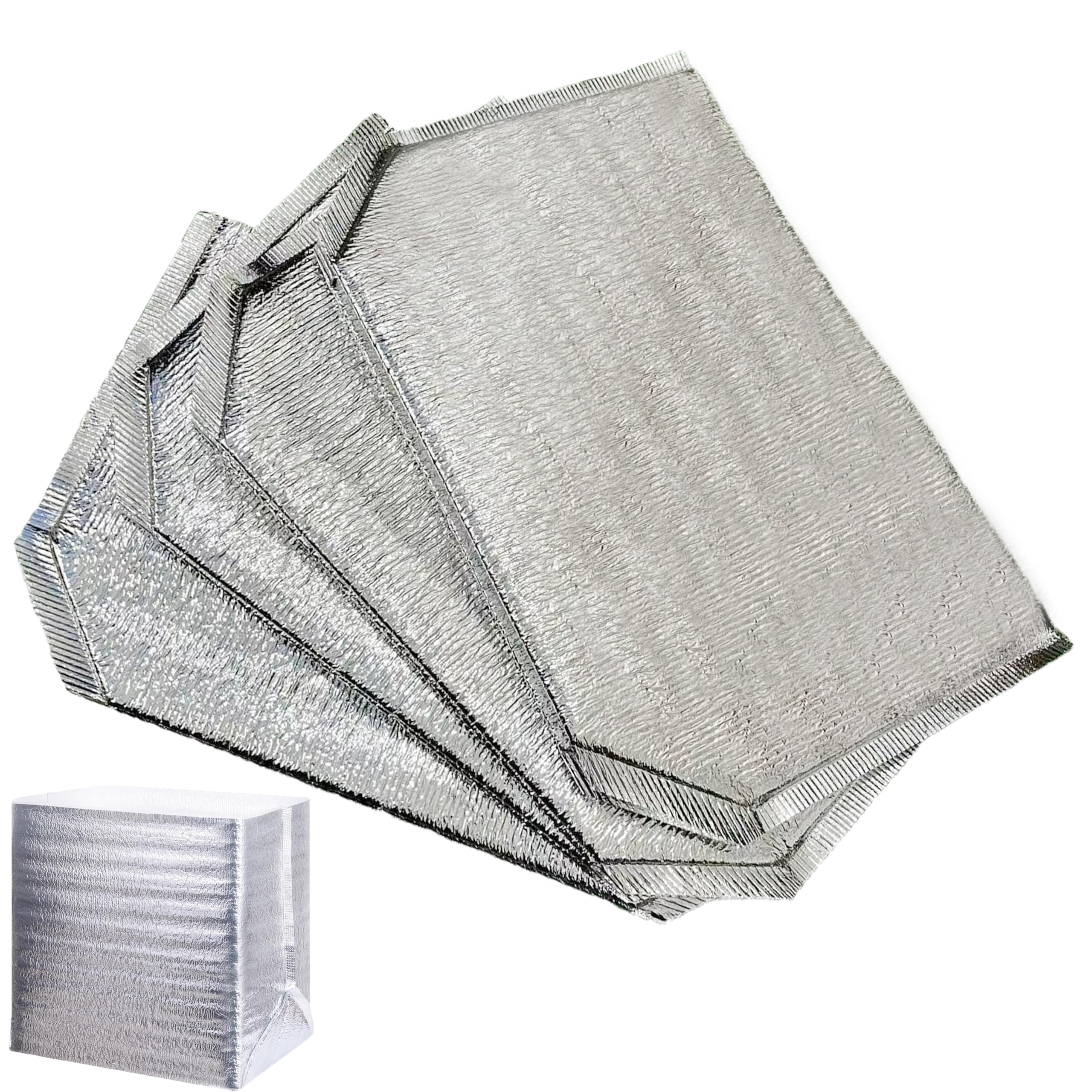 4 PACKS Reusable Insulation Bags Thermal Box Liners,14 x 9.2 x 13.2 in Foil Thermal Box Liners for Takeaway packing insulation， Lunch Box Shopping Bag Insulation Lining Waterproof Insulation Package