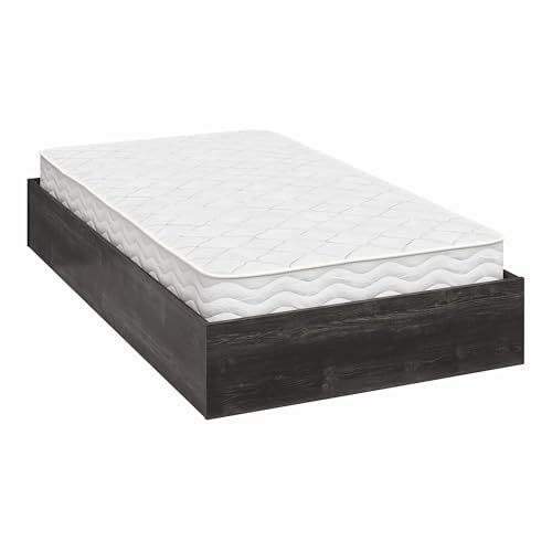 Signature Sleep Magnus Platform Bed Frame and Mattress Set, Twin, Black Oak