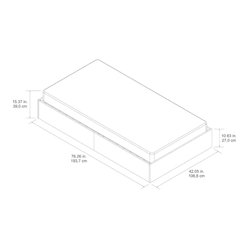 Signature Sleep Magnus Platform Bed Frame and Mattress Set, Twin, Black Oak