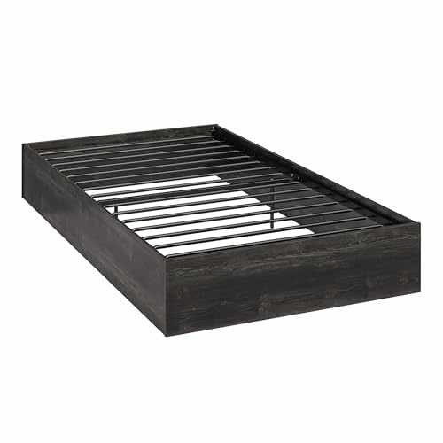 Signature Sleep Magnus Platform Bed Frame and Mattress Set, Twin, Black Oak