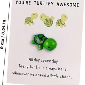 Mini Pocket Hug Turtle, You're Turtley Awesome Inspirational Gift with Card, Thank You Note Cards Greeting Card Mini Sea Turtle Figure Pocket Hug Gift for Friends and Family,Cards and Card Stock (Mix)