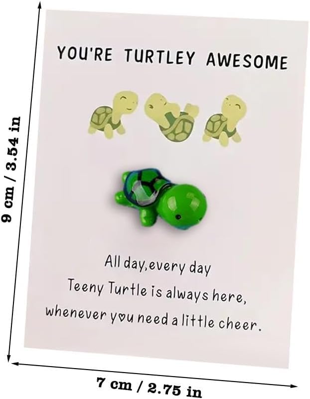 Mini Pocket Hug Turtle, You're Turtley Awesome Inspirational Gift with Card, Thank You Note Cards Greeting Card Mini Sea Turtle Figure Pocket Hug Gift for Friends and Family,Cards and Card Stock (Mix)