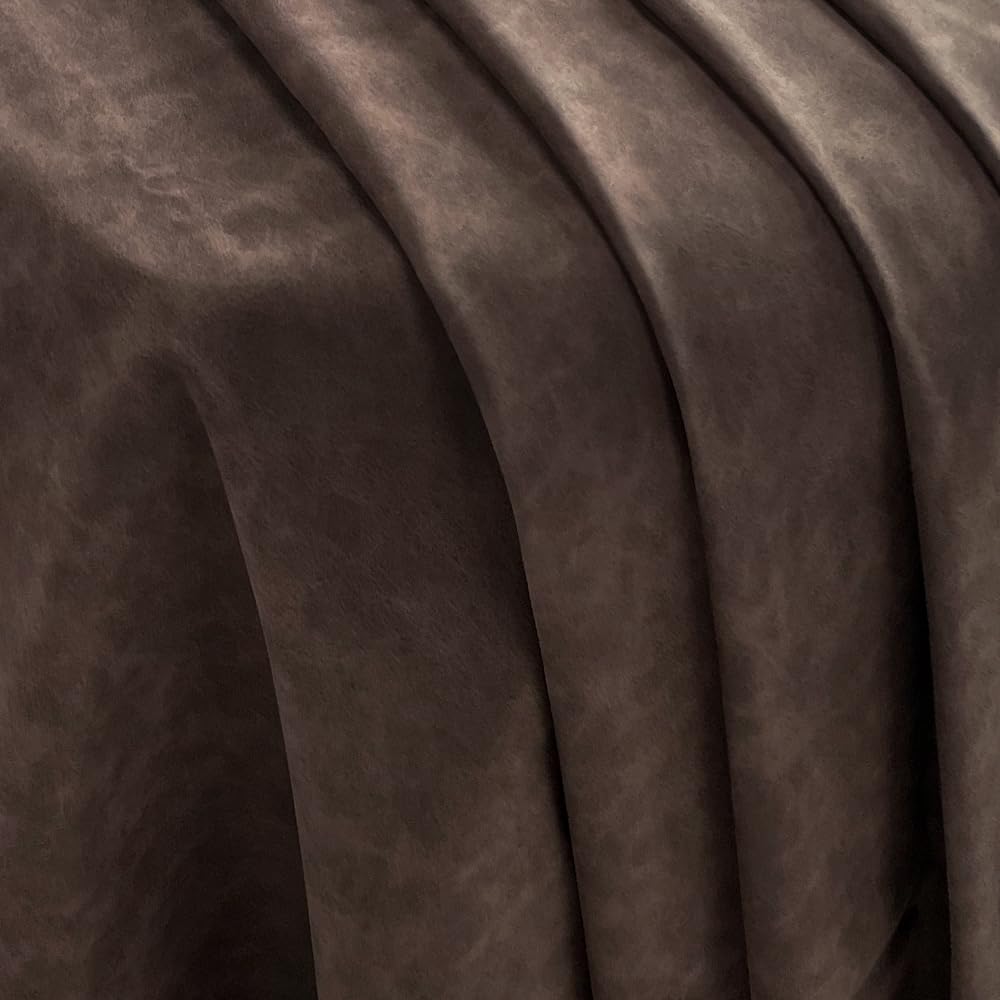 HYANG Soft Synthetic PU Fabric Material Faux Leather Sheets 1 Yards 54" x 36", 0.7~0.8 mm Thick for Upholstery, DIY Crafts, Frosted Soft Faux Suede Fabric (Coffee Color)