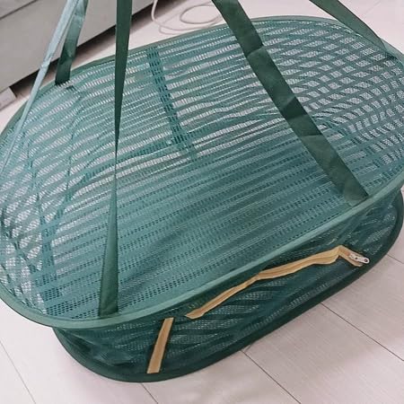 TANOVCEP Foldable Drying Net for Vegetables, Fish, and Dehydrated Goods, Multi-Tiered Food Drying Net, Versatile Drying Rack, Windproof Design, Zipper Closure for Insect Protection 4Layer