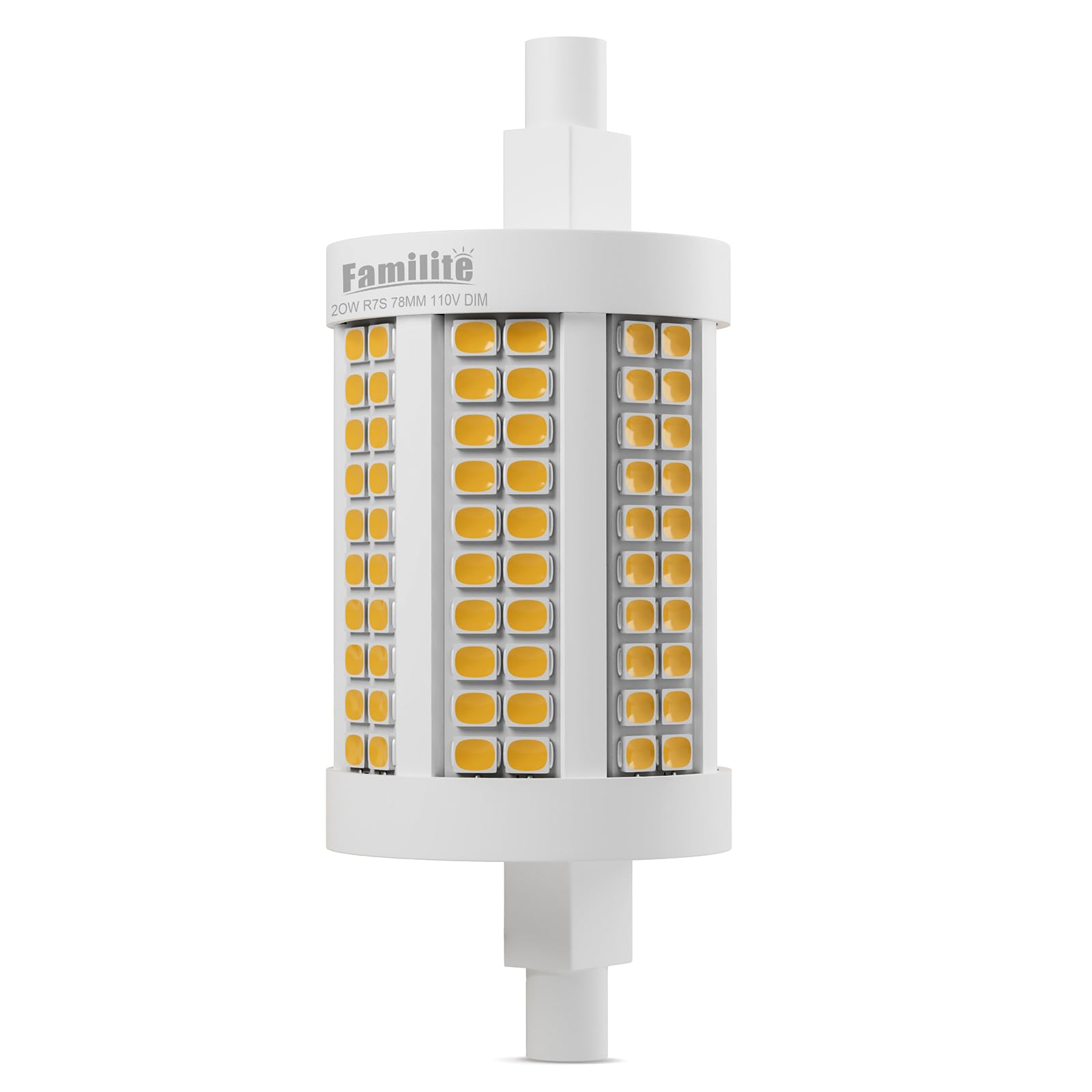 Familite R7S LED Bulb 78MM, No-Flicker, 20W Dimmable J78 Flood Light, 150W Halogen T3 Replacement for Torchiere Wall Sconce Work Light Banker Light, Warm White 3000K