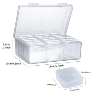 doovide Bead Organizer Box, 15Pcs Small Bead Organizers and Storage Plastic Cases Mini Clear Bead Storage Containers Boxes with Hinged Lid and Rectangle for Bracelet Making DIY Jewelry Craft Nai