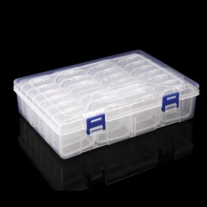 doovide Bead Organizer Box, 28Pcs Small Bead Organizers and Storage Plastic Cases Mini Clear Bead Storage Containers Boxes with Hinged Lid and Rectangle for Bracelet Making DIY Jewelry Craft Nail