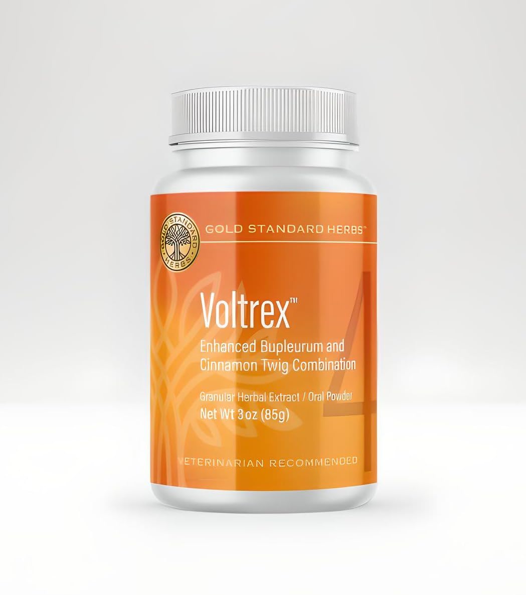 Voltrex Ligament and Spinal Cord Inflammation Relief for Dogs by Gold Standard Herbs, All Natural Bupleurum and Cinnamon Twig, 85 gram powder, White