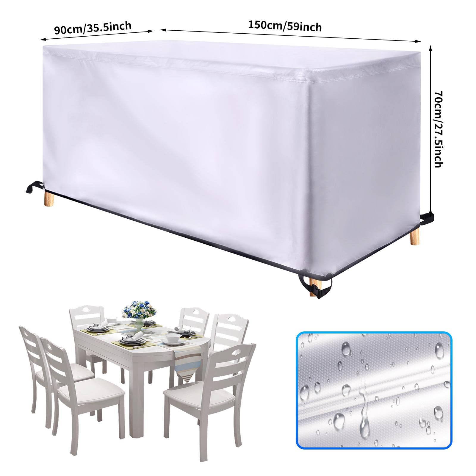 Zhadongli Art Outdoor Furniture Cover Waterproof, Heavy Duty Patio Furniture Cover, Patio Furniture Outdoor Sectional Sofa Set, Outdoor Rectangular Table and Chair Set Cover, 67" Lx37 Wx28 H