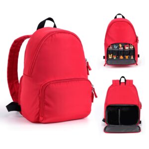 ddgro carrying storage backpack for toniebox starter set, travel bag for toniebox, tonie characters, headphone and charging station. (red)