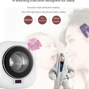 3kg Mini Wall-mounted Washing Machine, Full-Automatic Washing Laundry Machine with Hot Air Dryer, Underwear Washer with High Temperature Boiling, Space-Saving for Apartment Hotel Home