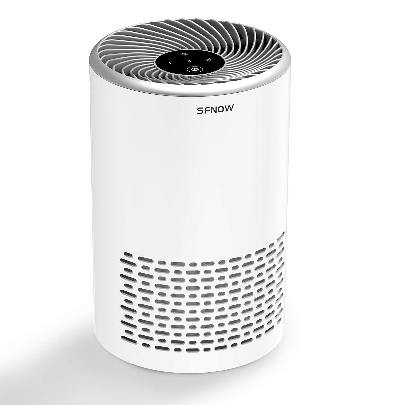 SFNOW Air Purifiers For Bedroom - Portable Air Purifier Covers Up to 215 ft² Remove Smoke Pollen Dander Hair Smell, with Sleep Mode Speed Control For Home Office Living Room Drom, SAP200C, White