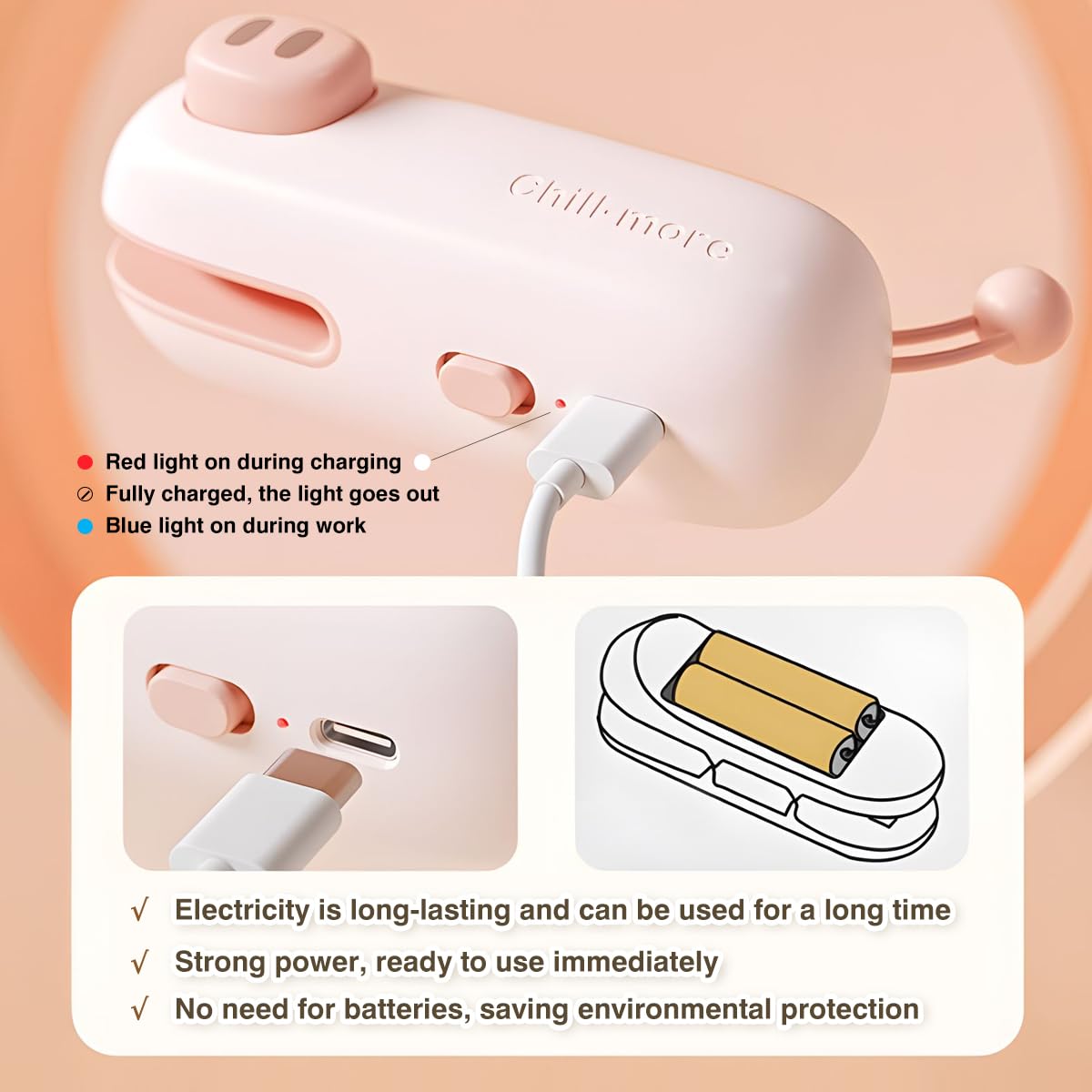 Mini Bag Sealer, USB-C Rechargeable Bag Sealer, Cute Little Pig Heat Seal, Gently Pull to Quickly Seal, Convenient for Storing Snacks, Fruits, Food, and Daily Necessities, Beautiful Kitchen Gadgets